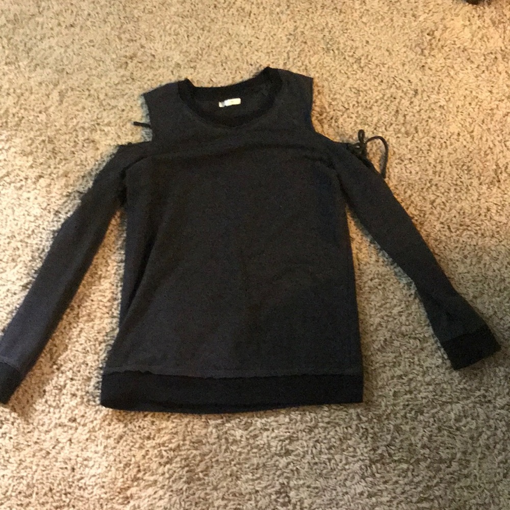 Cold shoulder black sweater